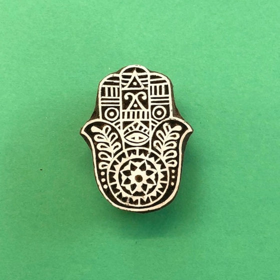 Indian Wooden Printing Block - Small Hamsa