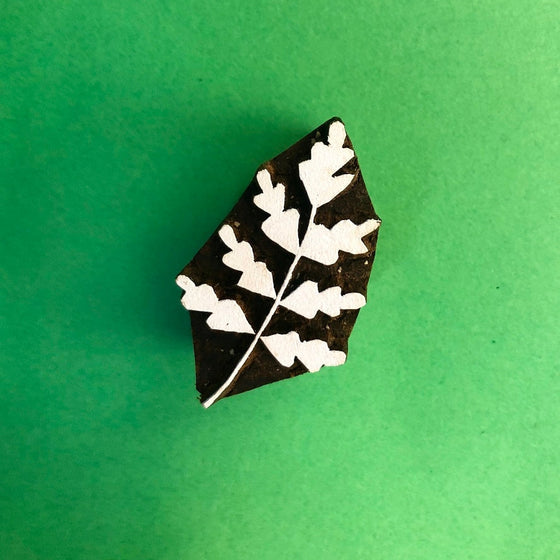 Indian Wooden Printing Block - Hawthorn Leaf