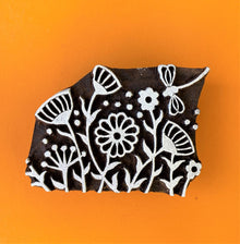  Indian Wooden Printing Block - Small Meadow