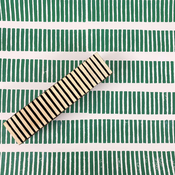 Indian Wooden Printing Block - Small Stripey Lined Border