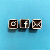 Hand carved Indian wooden printing blocks in social media symbols