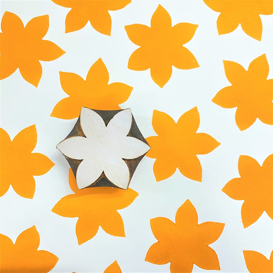 Indian Wooden Printing Block - Solid Daffodil