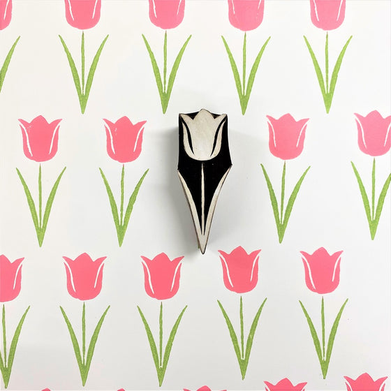Indian Wooden Printing Block - Spring Tulip 2