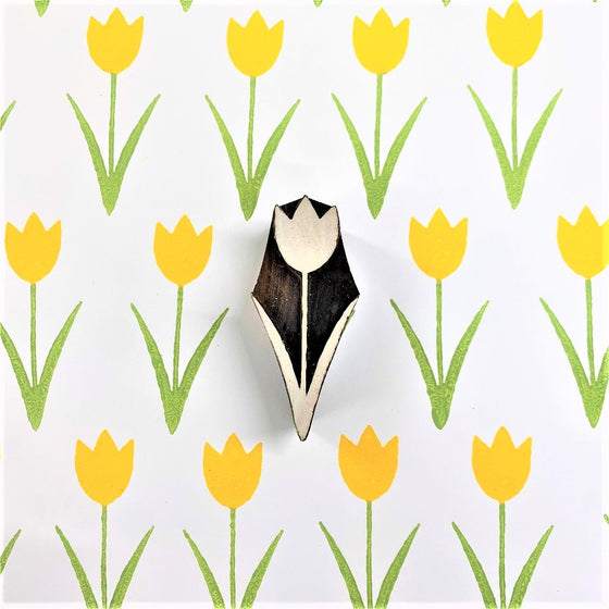 Indian Wooden Printing Block - Spring Tulip 1