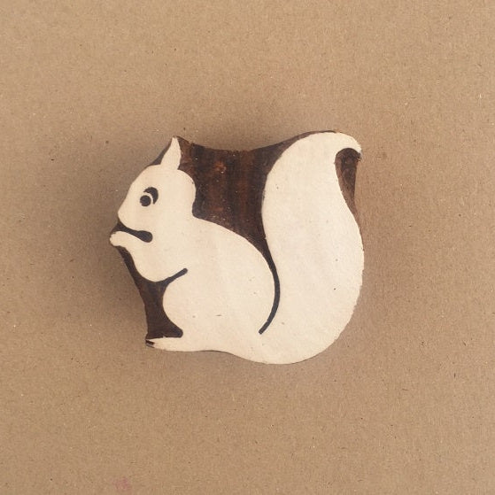 Indian Wooden Printing Block - Squirrel
