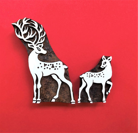 Indian Wooden Printing Block - Stag Set LAST CHANCE