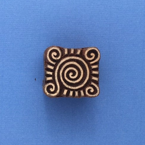 Indian Wooden Printing Block - Swirly Pattern 1