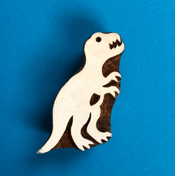 Indian Wooden Printing Block - Dinosaur Small T-Rex