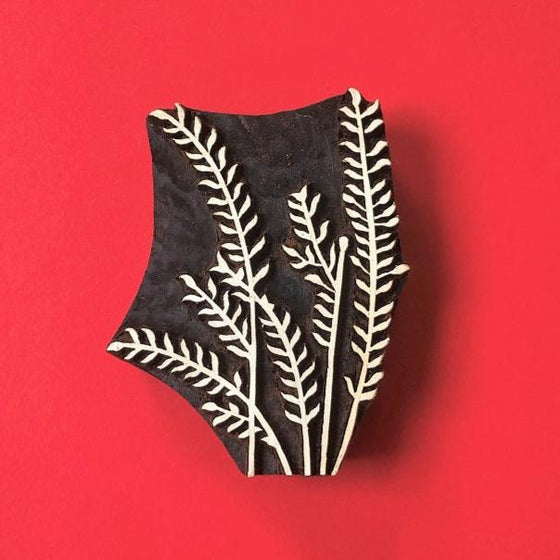 Indian Wooden Printing Block - Tall Grasses