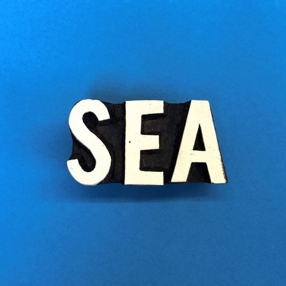 Sea text Indian wooden printing block