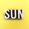Sun text Indian wooden printing block