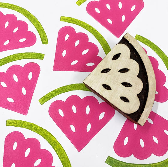 Watermelon Slice Indian wooden printing block