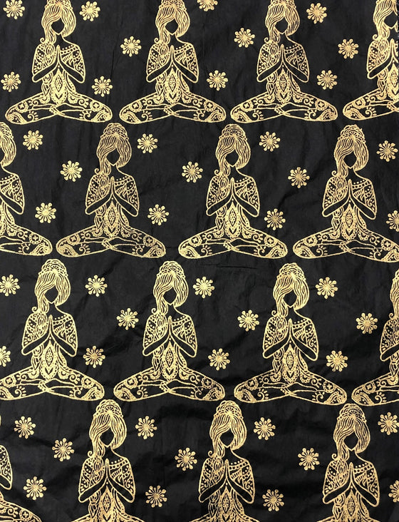 Indian Wooden Printing Block - Yoga Lady