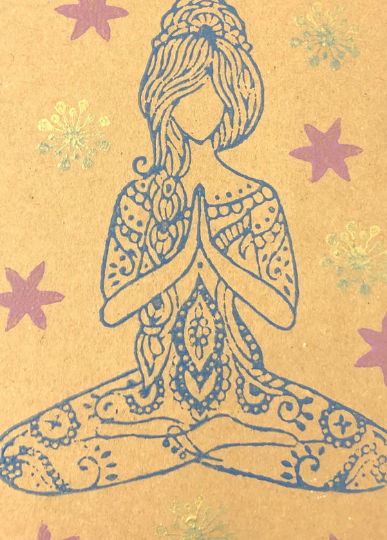 Indian Wooden Printing Block - Yoga Lady