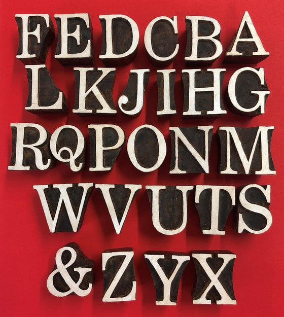 Indian Wooden Block Set - Alphabet Fancy Capitals