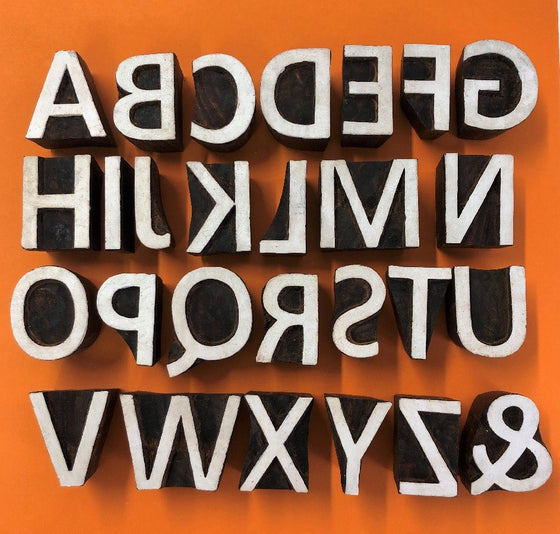 Indian Wooden Block Set - Alphabet Bold Capitals