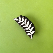  Indian Wooden Printing Block - Twisted Leaf Stem