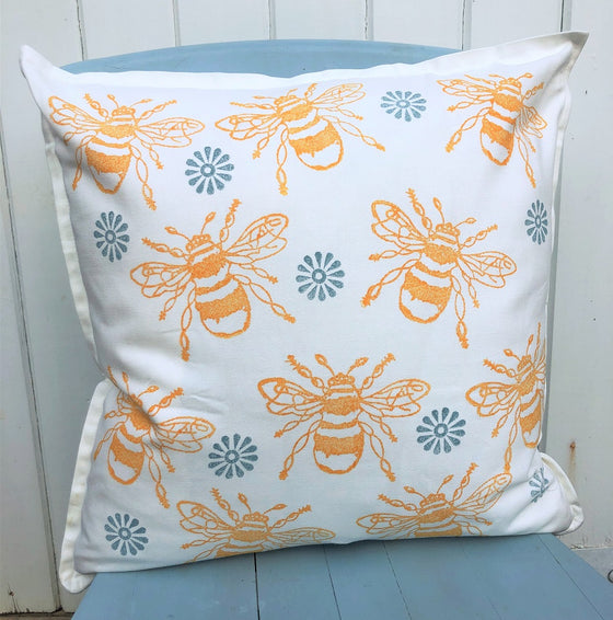 Indian Block Printing Kit - Bumble Bee Cushion Cover