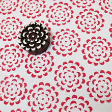  Block printed pattern, printed using a Indian wooden printing block in a Flower Burst design