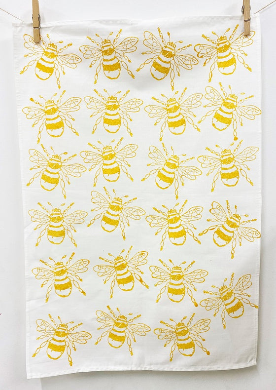 Indian Block Printing Kit - Large Bee Tea Towels