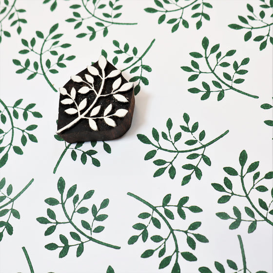 Floral Bunch hand carved Indian wooden printing block