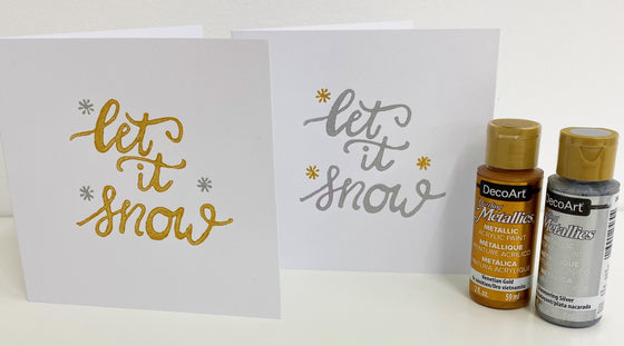Indian Block Printing Kit - Let it Snow Christmas Cards