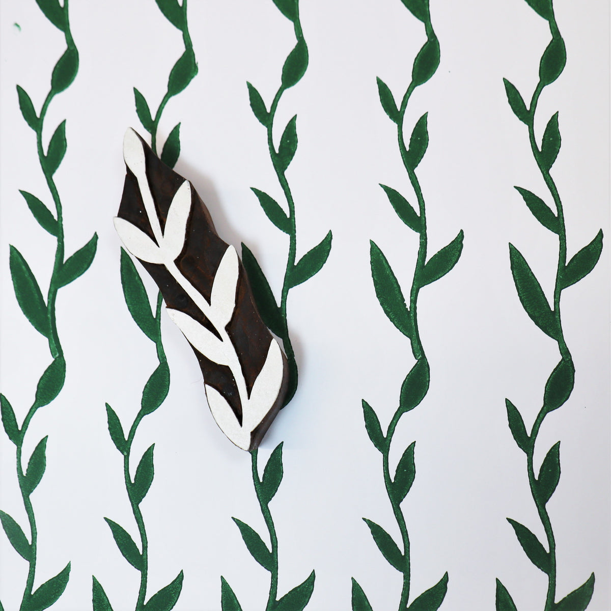 Indian Wooden Printing Block Long Leaves The Indian Block Print Co.