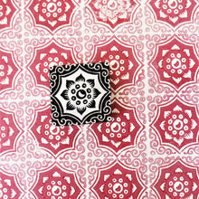  Indian Wooden Printing Block - Flower Tile Medium