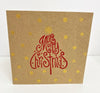 Indian Block Printing Kit - Merry Christmas Tree & Dot Kraft Christmas Cards