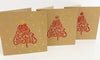 Indian Block Printing Kit - Merry Christmas Tree & Dot Kraft Christmas Cards