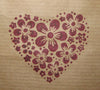 Indian Wooden Printing Block - Flower Heart Outline