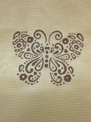 Indian Wooden Printing Block - Detailed Butterfly