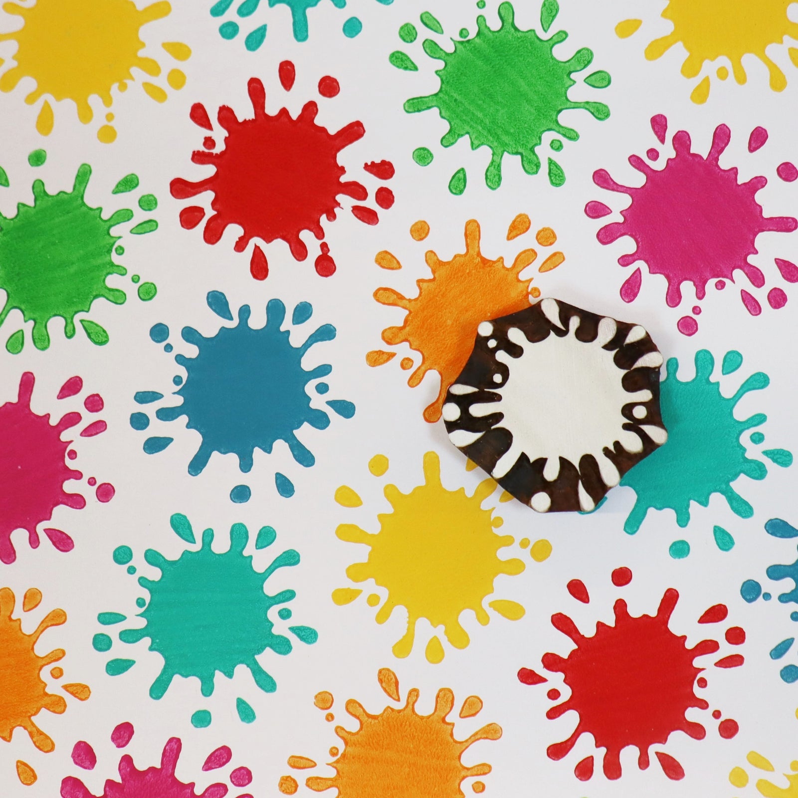 Indian Wooden Printing Block - Paint Splat – The Indian Block Print Co.
