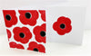 Block printed Poppy Card