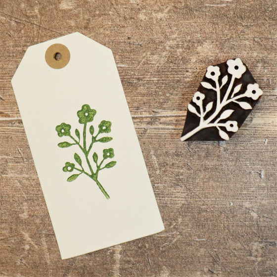 Indian Wooden Printing Block - Pretty Flower Bunch