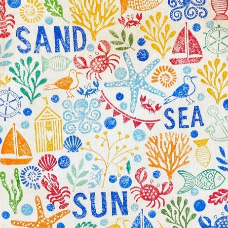 Sand, Sea & Sun Text printing blocks