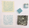 Fabric and Paper Seed Head Repeat Block Printed Sample