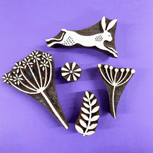  Indian Wooden Block Set - Hare & Cow Parsley
