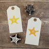 Hand block printed gift tags printed using a starfish Indian wooden printing block