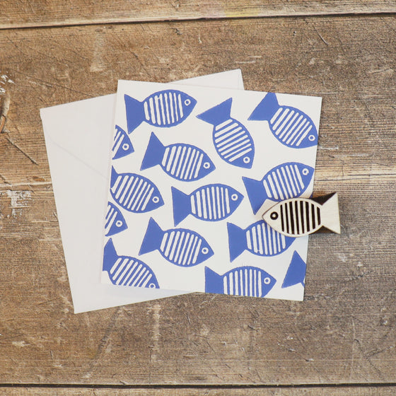 Indian Wooden Printing Block - Small Stripy Fish