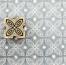 Indian Wooden Printing Block - Spotty Leaf Tile
