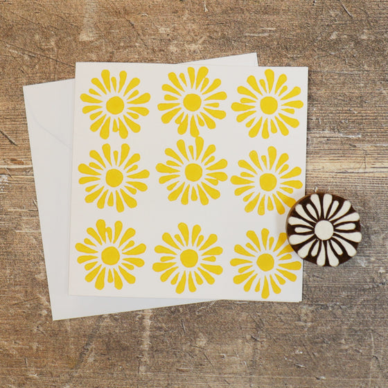 Indian Wooden Printing Block - Wavy Flower