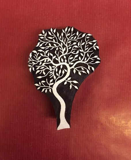Indian Wooden Printing Block - Wiggly Tree