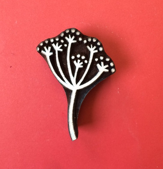 Indian Wooden Printing Block - Country Seedhead