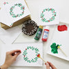 Indian Block Printing Kit - Wreath & Berries Christmas Cards